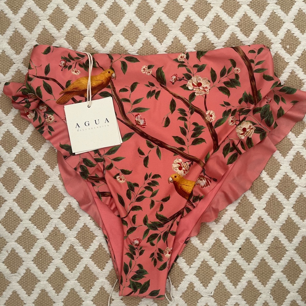 Agua by Agua Bendita Nature Print High-Waist Bikini Bottom